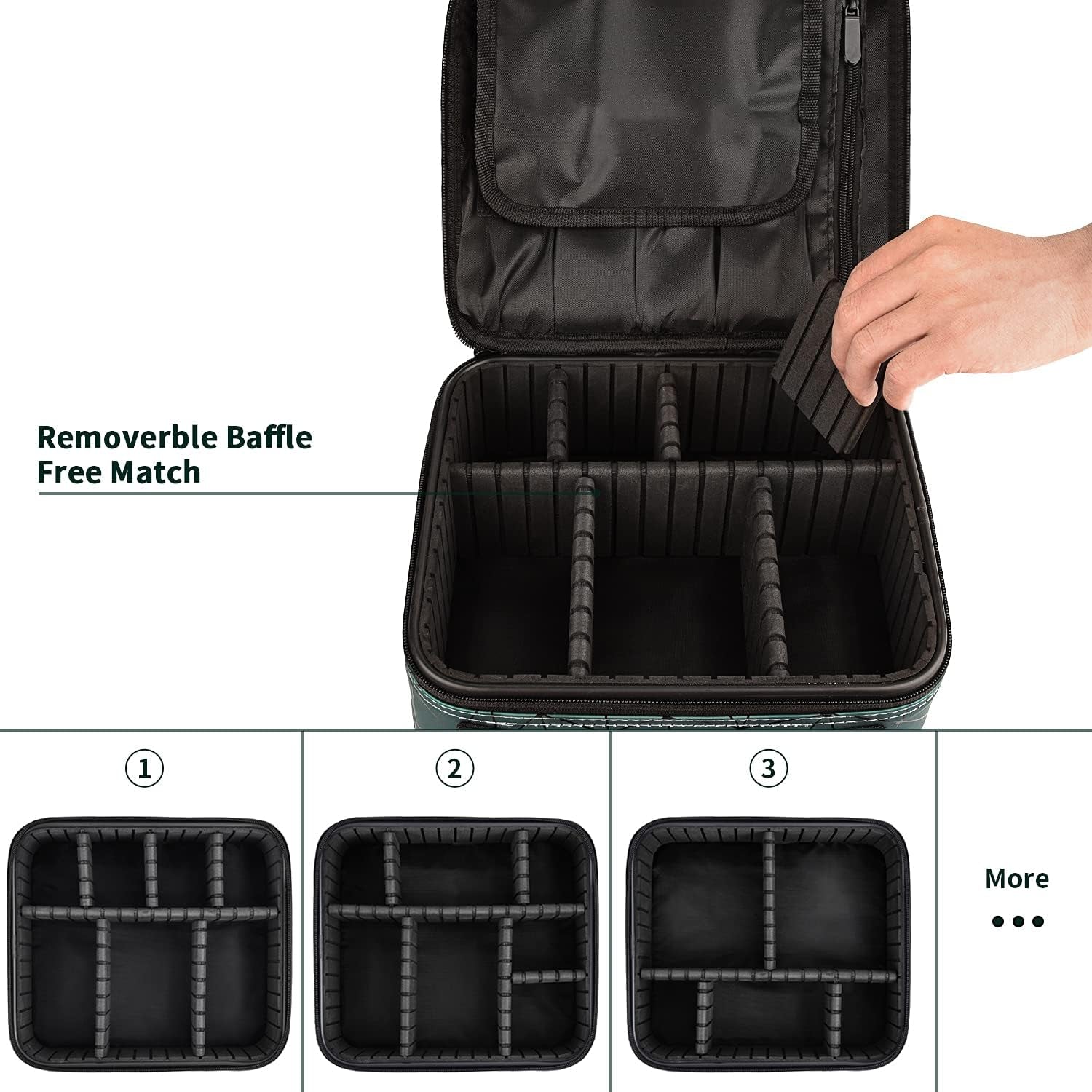 Travel Makeup Case Professional Cosmetic Train Cases Artist Storage Bag Make up Tool Boxes Brushes Bags with Compartments Waterproof Detachable Vanity Organizer