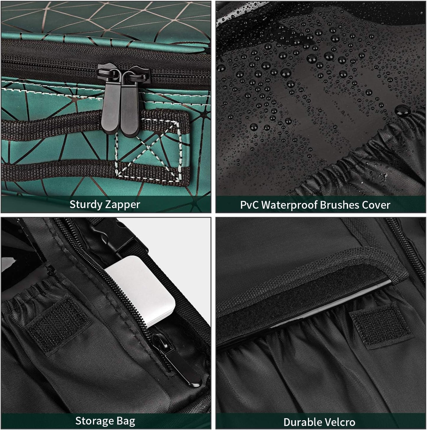 Travel Makeup Case Professional Cosmetic Train Cases Artist Storage Bag Make up Tool Boxes Brushes Bags with Compartments Waterproof Detachable Vanity Organizer